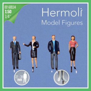 HERMOLI 4ST STÅENDE FIGURER 1:50 MÅLADE