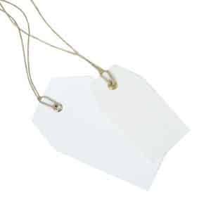 HÄNGETIKETT m SNÖRE VIT 30x60mm