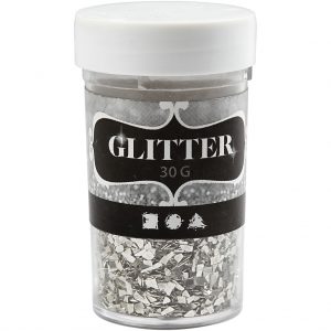 GLITTER FLAKES SILVER 1-3MM 30G