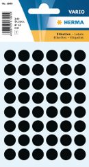 ETIKETT PUNKT SVART 12MM