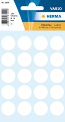 ETIKETT PUNKT VIT 19MM