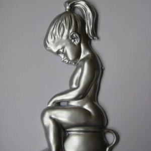 WC-SKYLT FLICKA SILVER