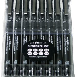 UNI PIN BLACK 8-PACK