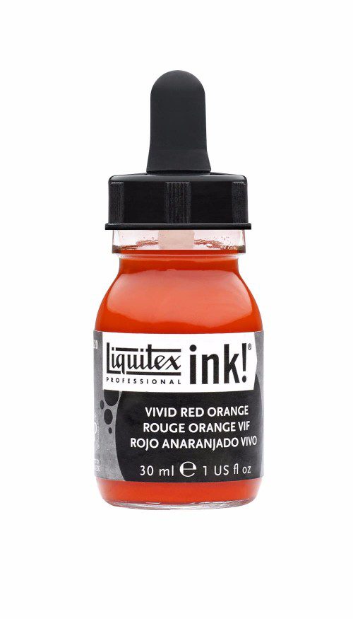 LIQUITEX ACRYLIC INK 30ML - VIVID RED ORANGE 620