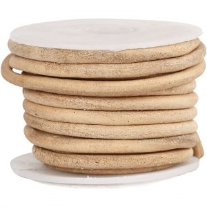 LÄDERSNÖRE 4 MM NATUR PER/M