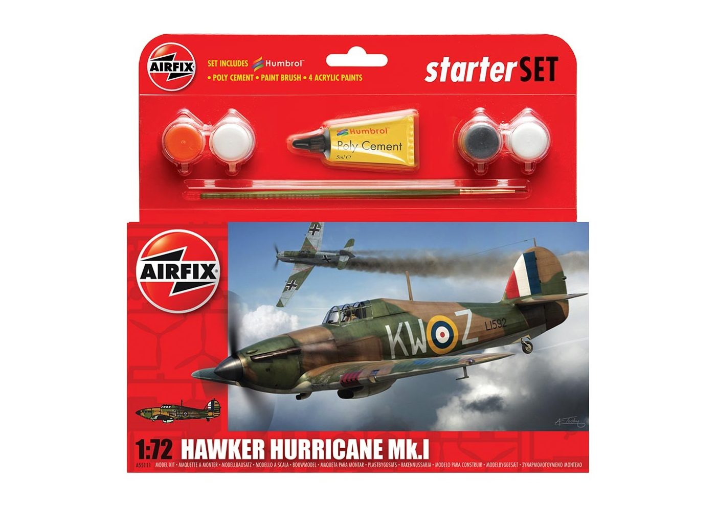 AIRFIX HAWKER HURRICANE STARTER SET 1:72