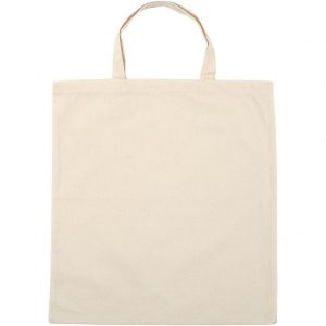 TEXTILKASSE NATUR 38X42CM KORT HANDTAG