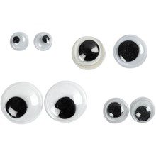 Rörliga Ögon, ej självhäftande, Dia. 4+6+8+10 mm,