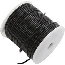 LÄDERSNÖRE 2 MM SVART/PER M