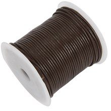 LÄDERSNÖRE 2 MM BRUN_PER M