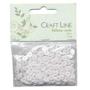 PALJETTER RUND 6MM VIT 10G