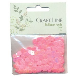 PALJETTER RUND 6MM ROSA 10G