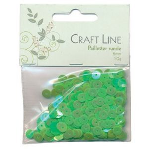 PALJETTER RUND 6MM GRÖN 10G