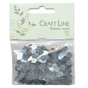 PALJETTER RUND 6MM SILVER 10G