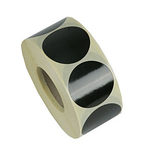 ETIKETT RUND SVART 37MM
