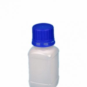 Plastburk blått skruvlock 100 ml laboratorieutrustning | Materialbutiken