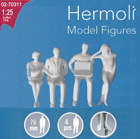 HERMOLI 4ST SITTANDE FIGURER VITA 1:25