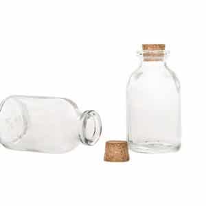 GLASFLASKA LITEN M KORK KLAR 3X6CM