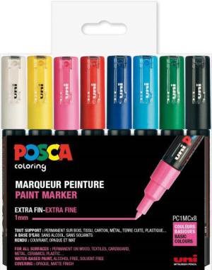POSCA 1M-SET 8 PENNOR