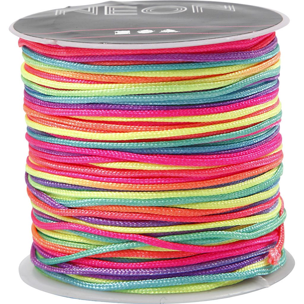 NYLONSNÖRE NEON MULTI 1MM 28 M