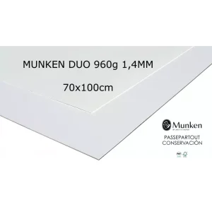 PP Kartong Munken DUO 960g White/Offwhite 70x100 1,4mm
