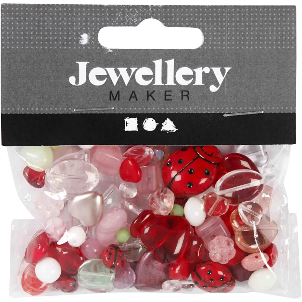 GLASPÄRLOR, MIXADE FÄRGER, NYCKELPIGOR - Bild 2