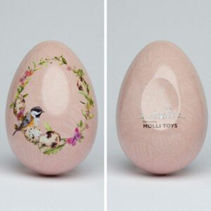 PÅSKÄGG PLÅT ROSA KRANS 15CM