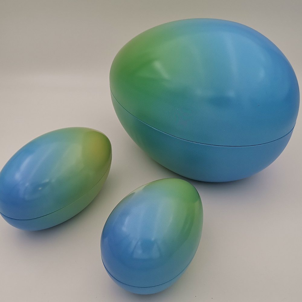 PÅSKÄGG PLÅT P.OLEUM GREEN/TURQ. 15 CM