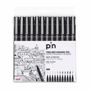 UNI PIN BLACK 12-PACK