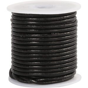 LÄDERSNÖRE 2MM, SVART, 10M