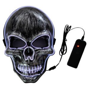 LED MASK SCULL WHITE