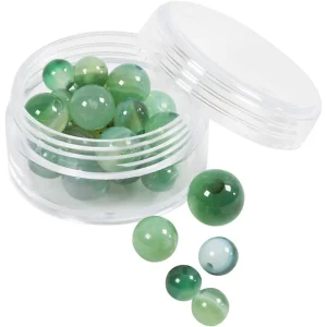 Pärlor av agatsten 28 St., 13x8, 15x6 mm, 0,9-1 mm, Klargrön