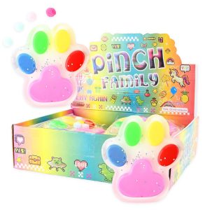 SQUISHY CAT PAW 180G CLEAR RAINBOW 13,5CM